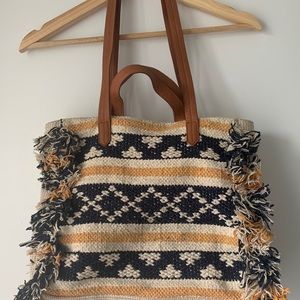Universal Thread Woven Fringe Market Tote Bag